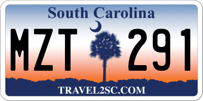 SC license plate MZT291