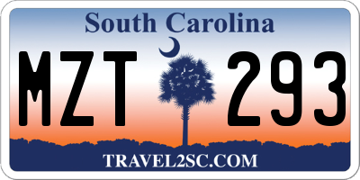 SC license plate MZT293