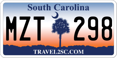 SC license plate MZT298
