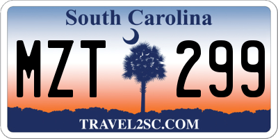 SC license plate MZT299
