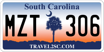 SC license plate MZT306