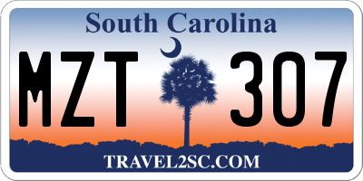 SC license plate MZT307