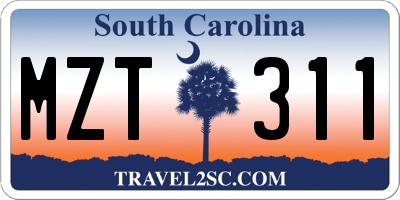 SC license plate MZT311