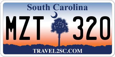 SC license plate MZT320