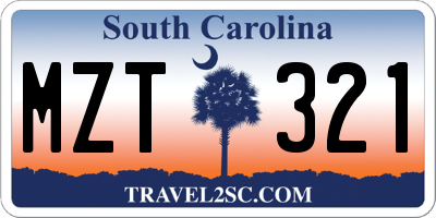 SC license plate MZT321