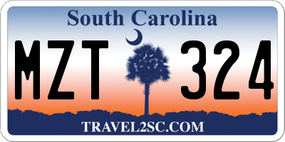 SC license plate MZT324