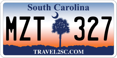 SC license plate MZT327