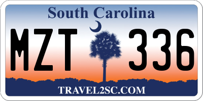 SC license plate MZT336