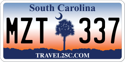 SC license plate MZT337