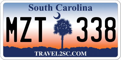 SC license plate MZT338