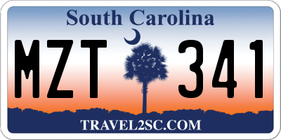 SC license plate MZT341