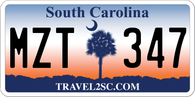 SC license plate MZT347