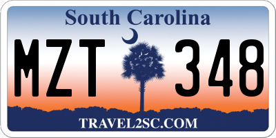 SC license plate MZT348