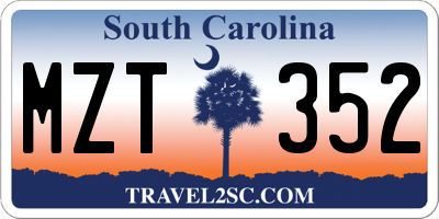 SC license plate MZT352