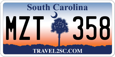 SC license plate MZT358