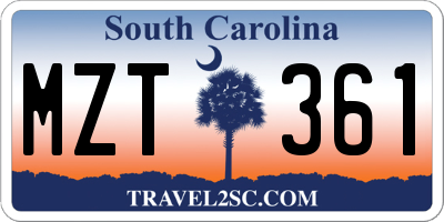 SC license plate MZT361