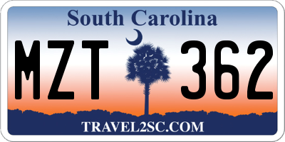 SC license plate MZT362