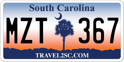 SC license plate MZT367