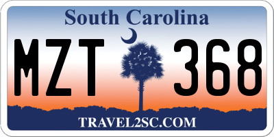SC license plate MZT368