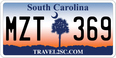 SC license plate MZT369