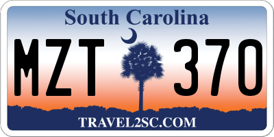 SC license plate MZT370