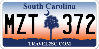 SC license plate MZT372