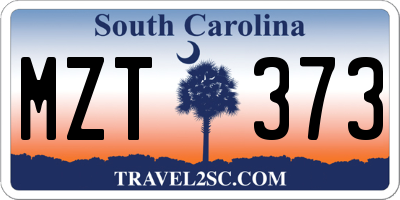 SC license plate MZT373