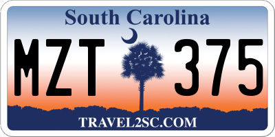SC license plate MZT375