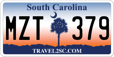 SC license plate MZT379