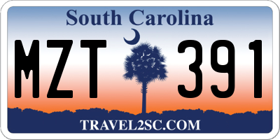 SC license plate MZT391