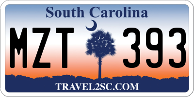 SC license plate MZT393