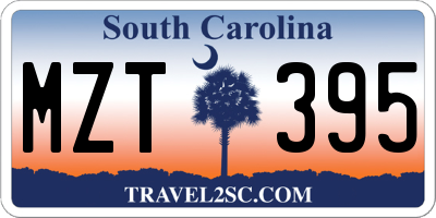 SC license plate MZT395