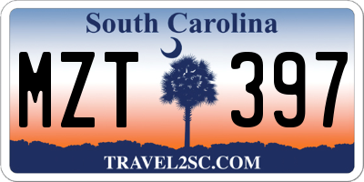 SC license plate MZT397