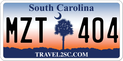 SC license plate MZT404