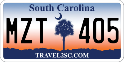 SC license plate MZT405