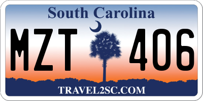 SC license plate MZT406