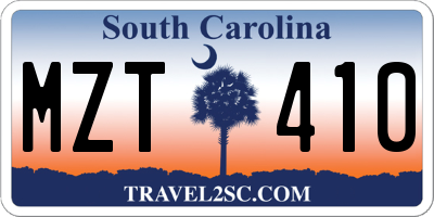 SC license plate MZT410