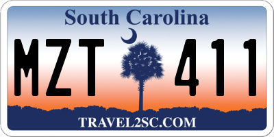 SC license plate MZT411