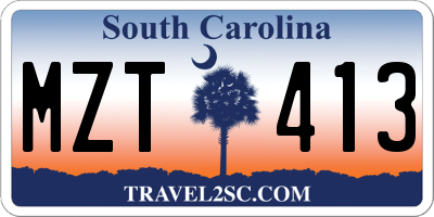 SC license plate MZT413