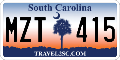 SC license plate MZT415