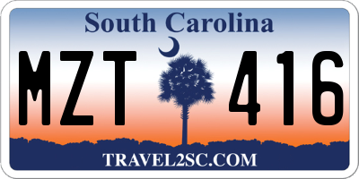 SC license plate MZT416