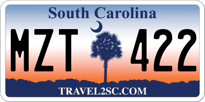 SC license plate MZT422