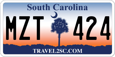 SC license plate MZT424