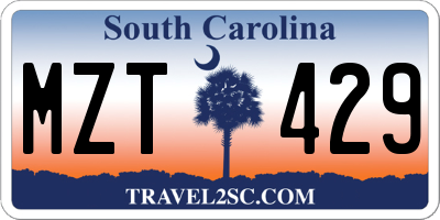 SC license plate MZT429