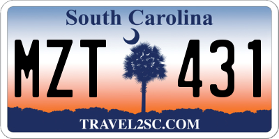SC license plate MZT431