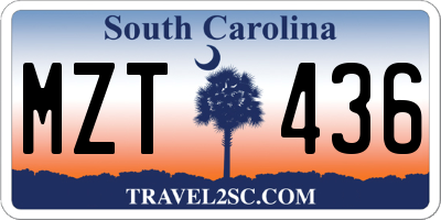 SC license plate MZT436
