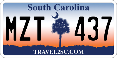 SC license plate MZT437