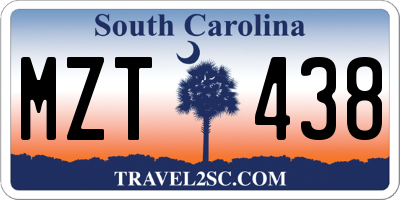 SC license plate MZT438