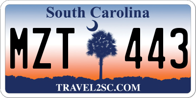 SC license plate MZT443