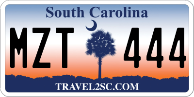 SC license plate MZT444